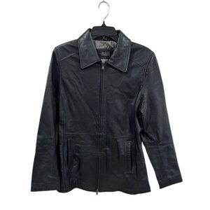 Reilly Olmes Black 100% Leather Jacket Size Medium EUC